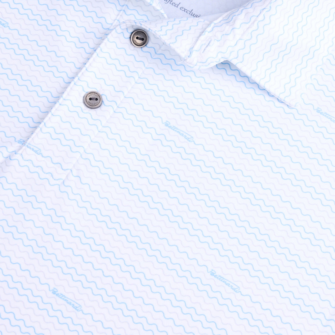 Bettinardi Classic Fit Printed Polo (White/Wave Print)