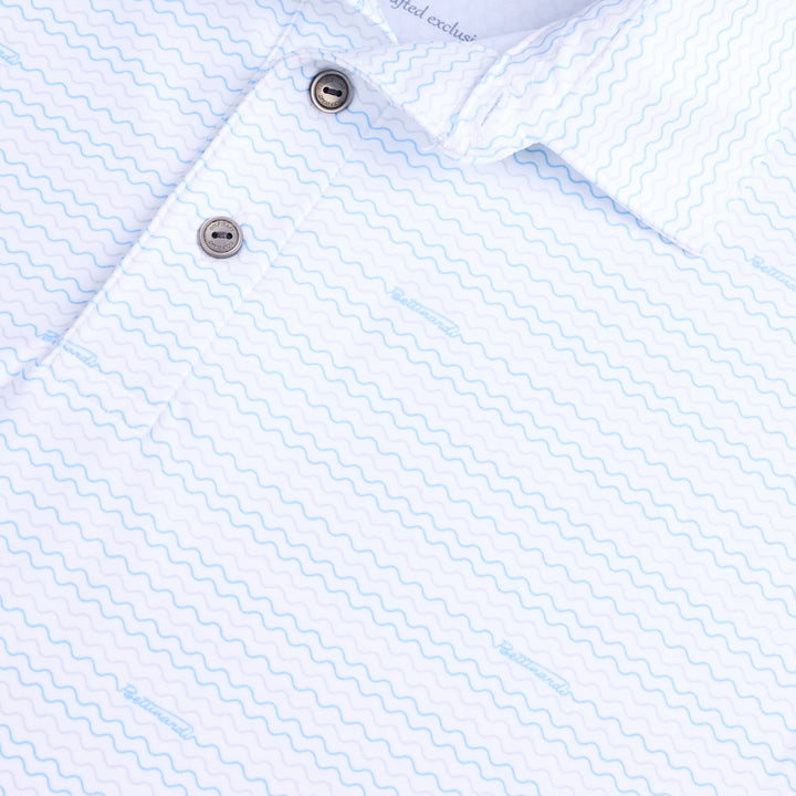 Bettinardi Classic Fit Printed Polo (White/Wave Print)