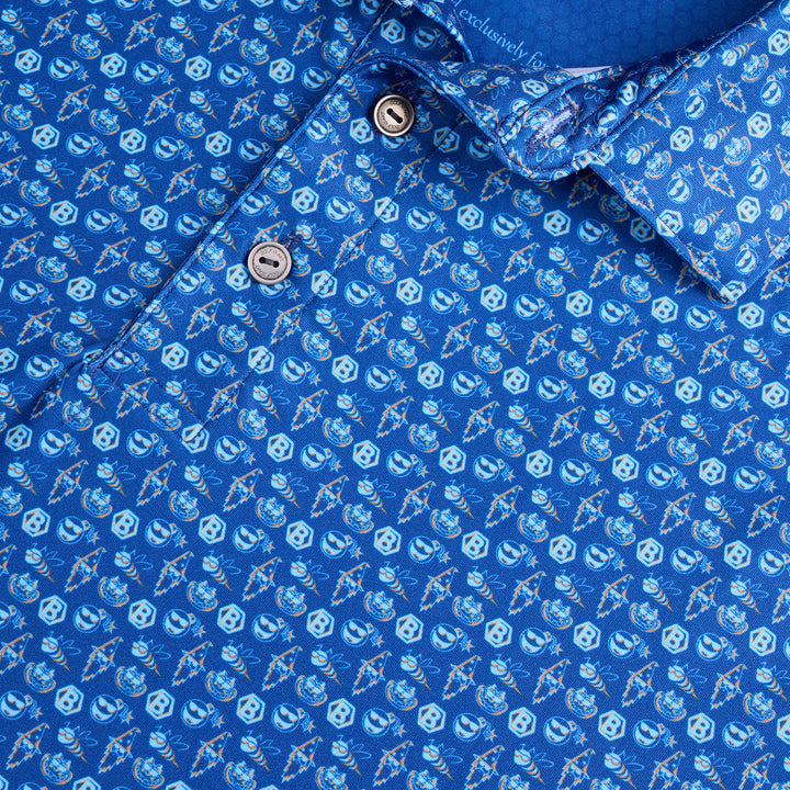 Bettinardi Classic Fit Printed Polo (Navy/Multi Icon)