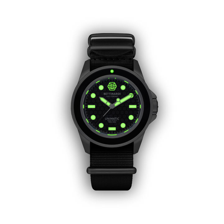 Exclusive Bettinardi x Unimatic Black Honeycomb U1 Classic Watch