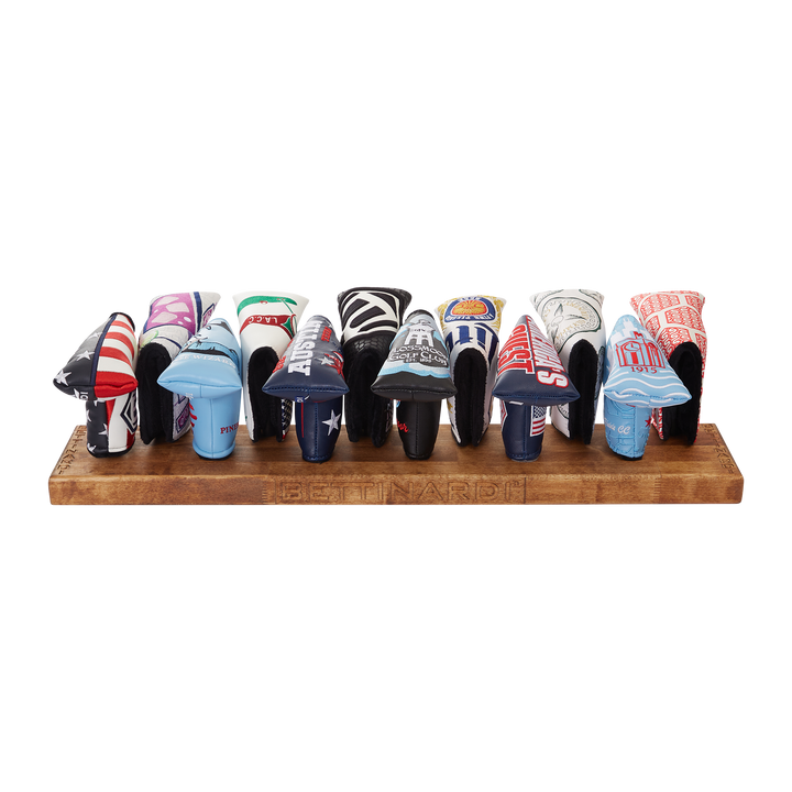 Hand-Crafted Bettinardi Headcover Display - Front with Headcovers