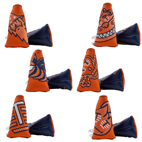 Orange/Navy Carbon PGA Show Blade Putter Headcover – Studio B